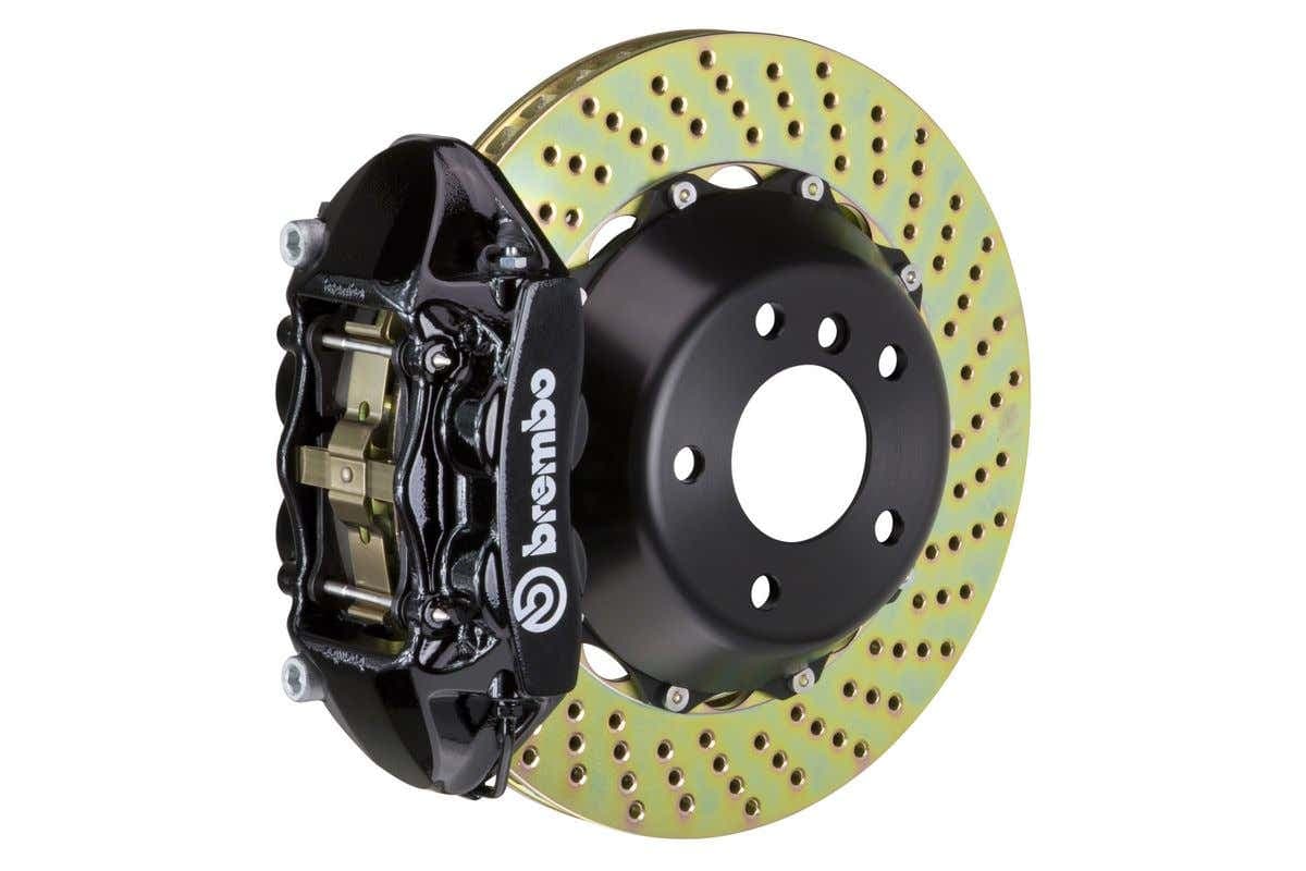 Тормозной комплект Brembo (4 поршней, 345 мм, чёрные суппорты) — M3 01-06 E46