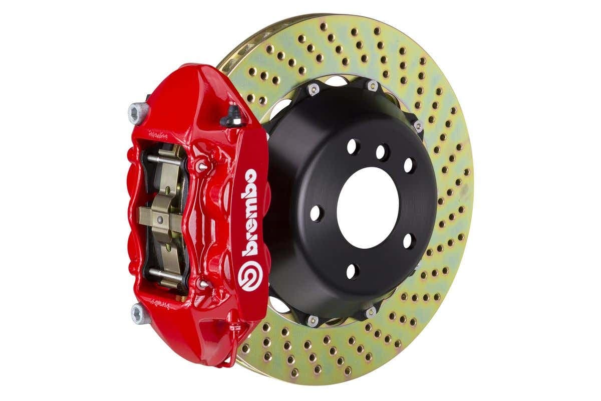 Тормозной комплект Brembo (4 поршней, 345 мм, красные суппорты) — M3 01-06 E46