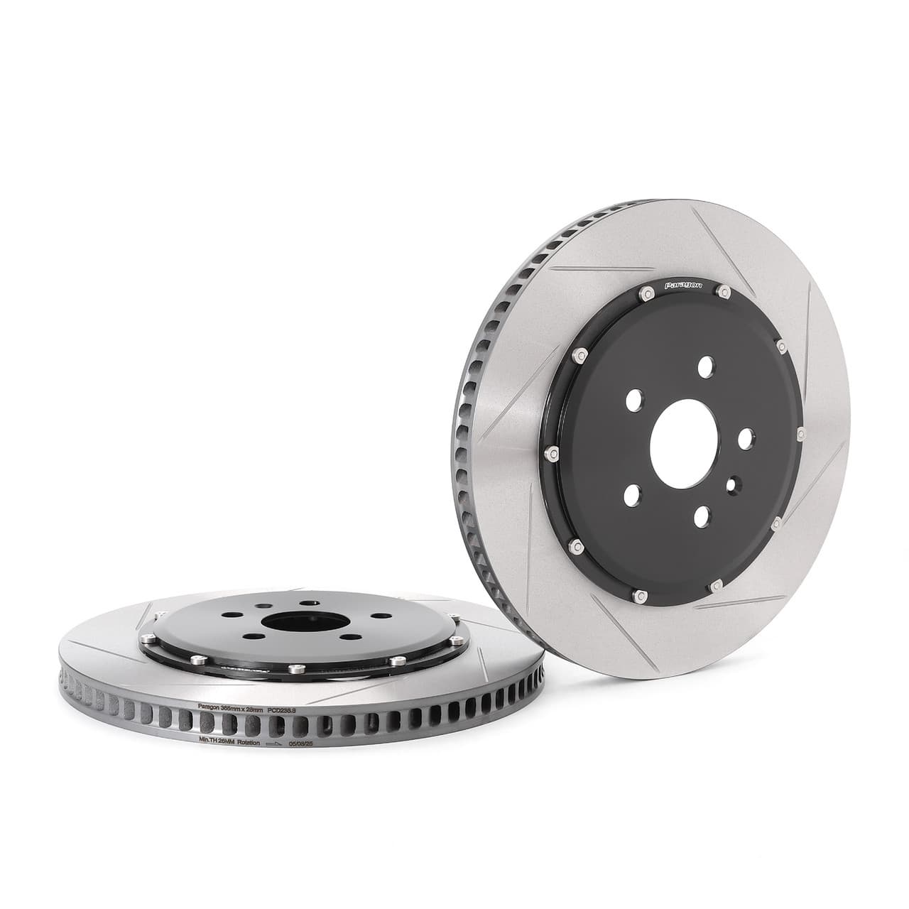 Paragon 2-piece Rotors Rear Pair 365x28mm (14.4") - 5-6th Gen Chevrolet Camaro ZL1, 09-18 Cadillac CTS-V