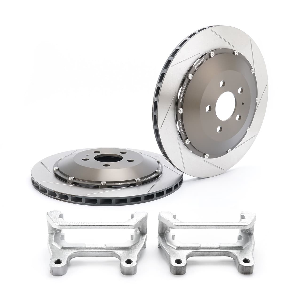 Paragon 2-piece Rotors Rear Pair 350/370x20mm - Tesla Model 3 RWD/AWD / Model Y AWD (Non-Performance) - Larger Rotor